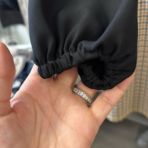 MISS SELFRIDGE LONG SLEEVE CHIFFON TOP WITH PLAID BOTTOM SIZE 2 - Picture 4 of 6